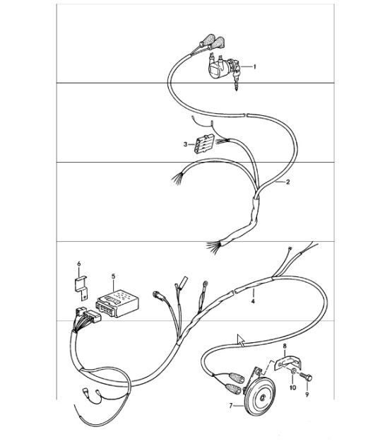 Diagram 910-00 Porsche 996 C4 3.6L 09/01-2005 Electrical equipment