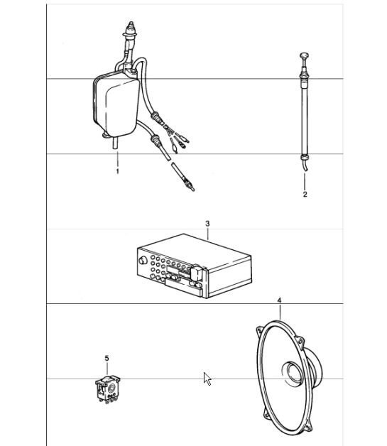 Radio installation parts 911 1984-86