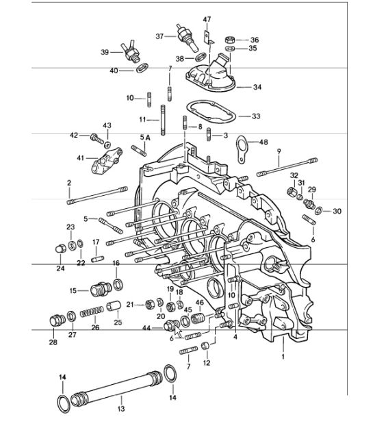 Crankcase left 911 1984-86