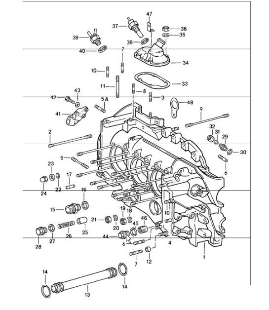Diagram 101-05 Porsche Boxster 986 2.7L 1999-02 Moteur