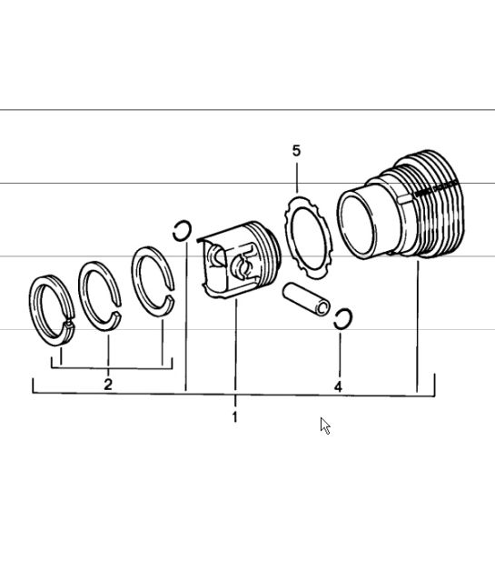 Cylinder with piston group 911 1984-86