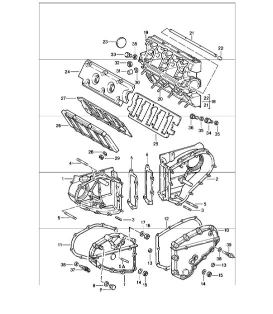 Camshaft housing chain case 911 1984-86