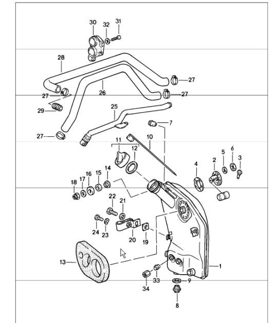 Diagram 104-01 Porsche Macan (95B) MK1 (2014-2018) Engine