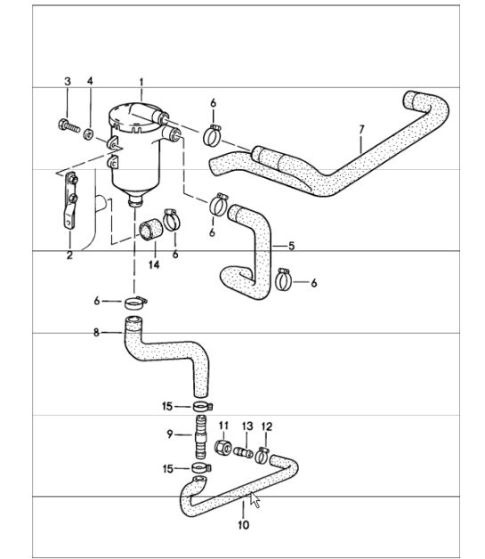 Oil separator 911 TURBO 930.66/68 1984-86