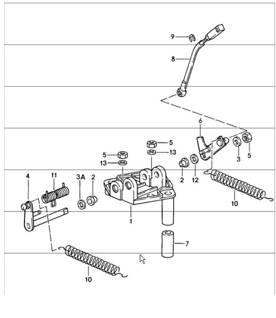 Throttle linkage bracket 911 1984-86
