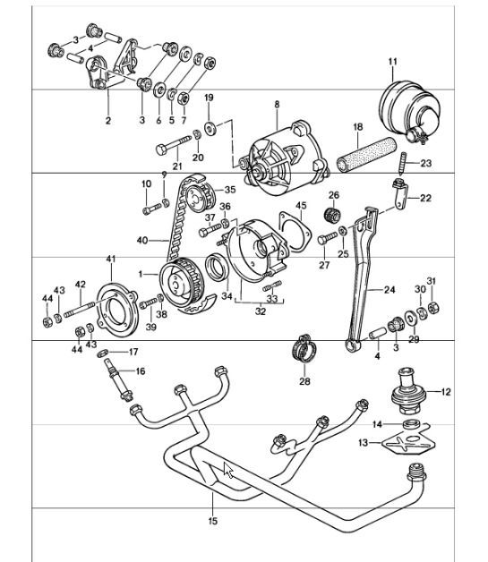 Diagram 108-05 Porsche Boxster GTS 718 2.5L PDK (365 pk) Motor