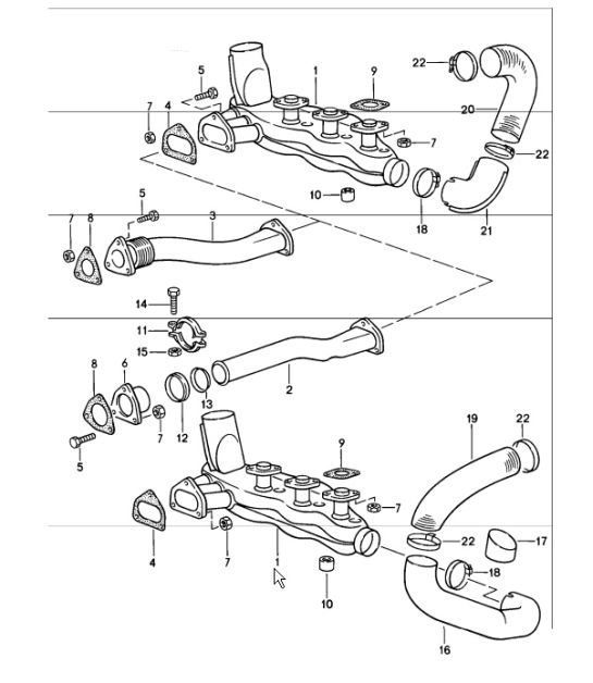 Exhaust system 911 TURBO 1984-86