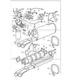 Exhaust system 911 TURBO 1984-86