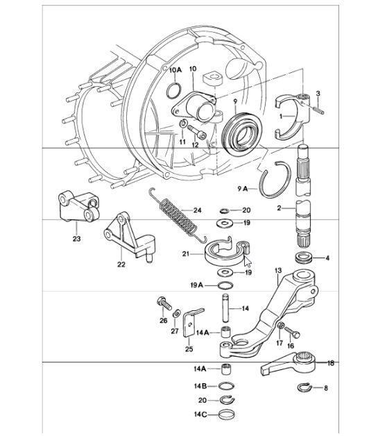 Diagram 301-05 Porsche 997 TURBO 2007>> Overdragen