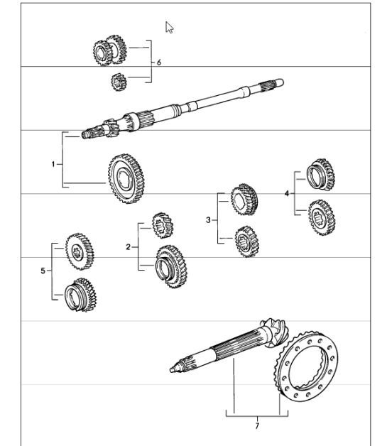Diagram 303-10 Porsche 991 (911) MK2 2016-2019 Transmission