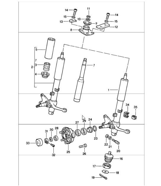 Diagram 402-00 Porsche Boxster 718 (982) 2017>> Front Axle, Steering 