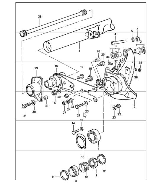 Diagram 501-00 Porsche Macan (95B) MK1 (2014-2018) Rear Axle