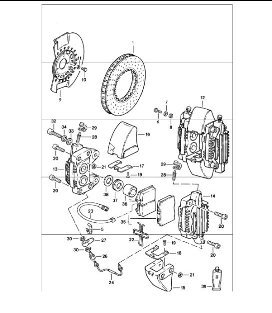 Brake front axle 911 TURBO / CARRERA M491 1984-86