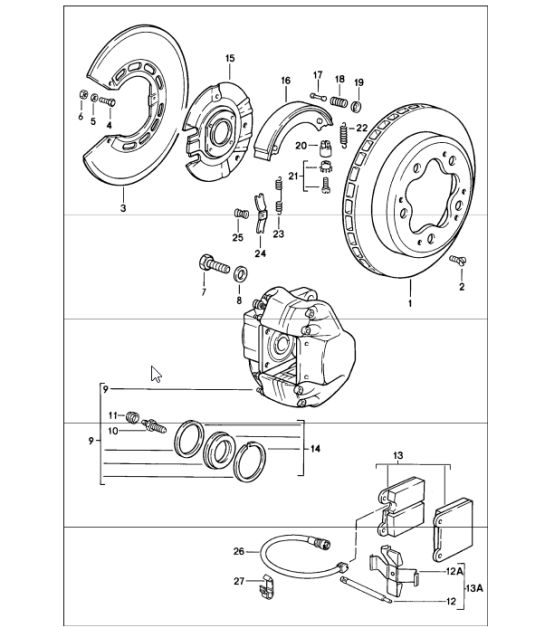Disc brake rear axle 911 CARRERA 1984-86