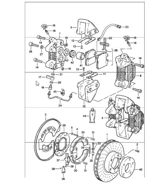 Diagram 603-05 Porsche 997 Carrera 4 3.6L 2005>> Wheels, Brakes