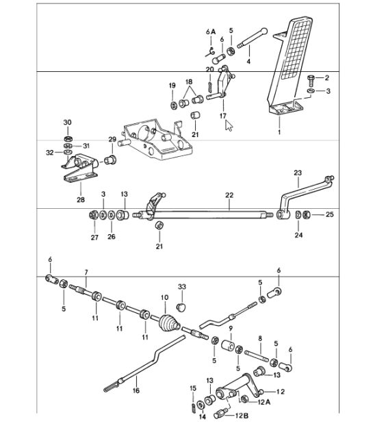 pedals accelerator control 911 1984-86