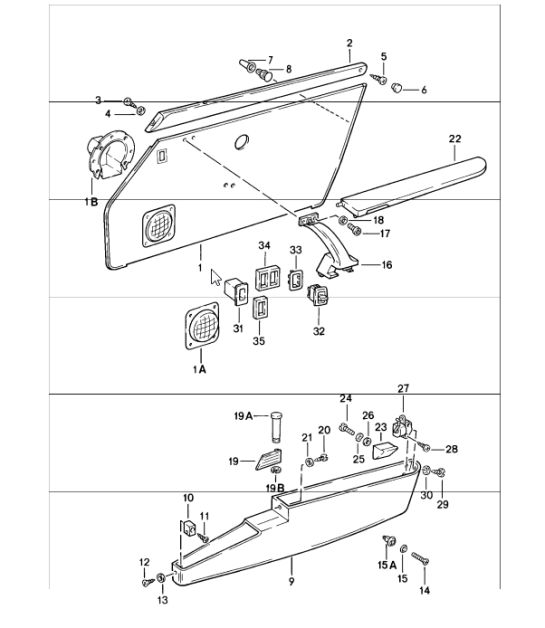 interior equipment doors 911 1984-86