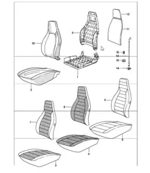 front seat single parts cars 911 UPTO 1984
