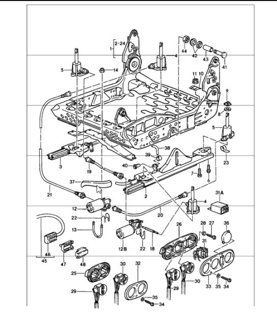 seat frame electric 911 1984-86
