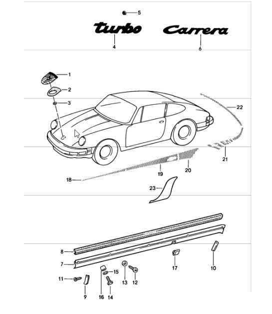 Diagram 810-00 Porsche 993 (911) TURBO 1994-96 Carrozzeria