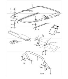 tonneau cover, protective bracket 911 1984-86
