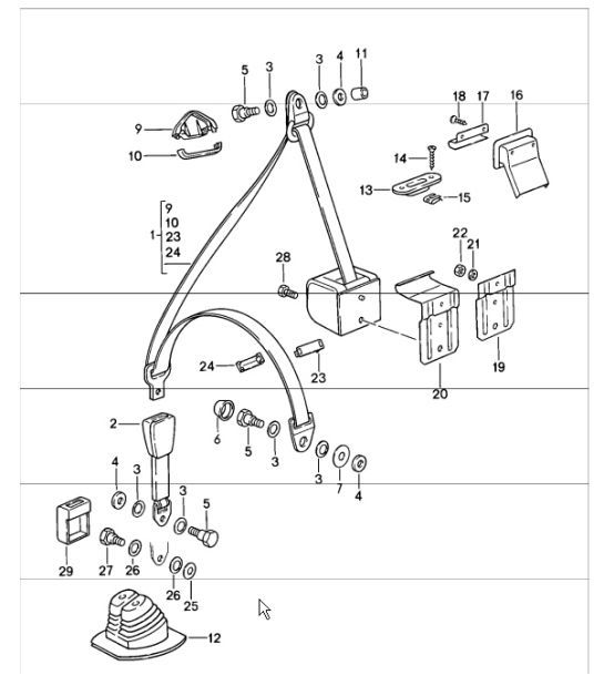 Diagram 812-00 Porsche 928 (1978-1995) 