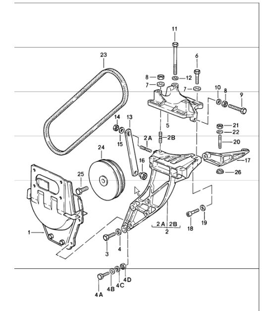Compressor mounting and driving mechanism 911 1984-86