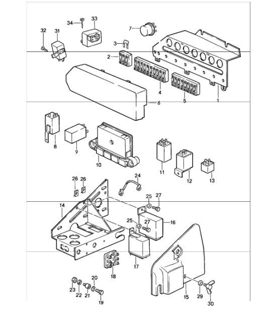Diagram 902-00 Porsche 911 & 912 (1965-1989) Electrical equipment
