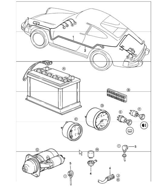 Diagram 902-10 Porsche 997 TURBO 2007>> Équipement électrique
