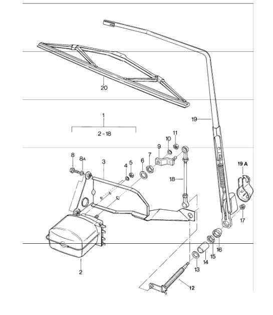 rear window wiper 911 1984-86