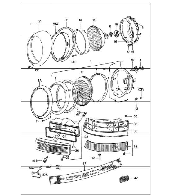 Diagram 905-00 Porsche Macan (95B) MK1 (2014-2018) Electrical equipment
