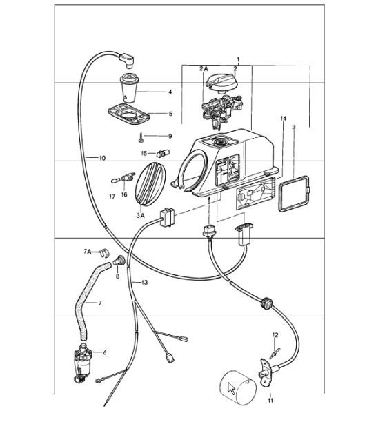 Diagram 908-00 Porsche Boxster S 986 3.2L 2003-04 Electrical equipment
