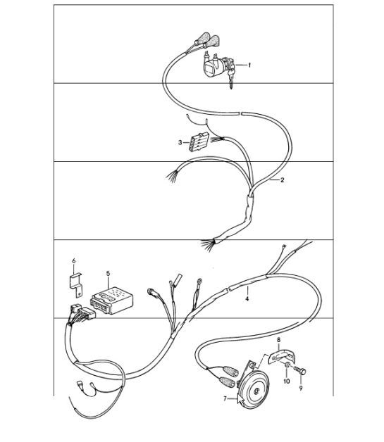 Diagram 910-00 Porsche 911 & 912 (1965-1989) Electrical equipment