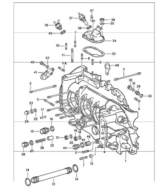 Diagram 101-05 Porsche Boxster 981 2.7L 2012-16 Motor