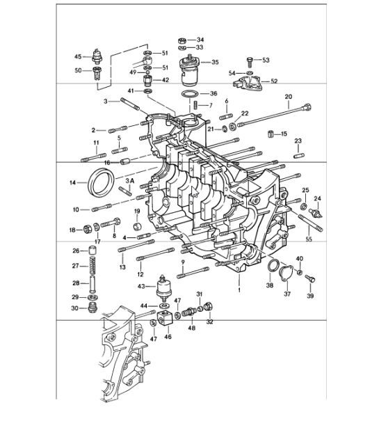 Diagram 101-10 Porsche Cayenne 9PA (955) 2003-2006 Engine