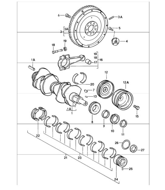 crankshaft 911 1987-89