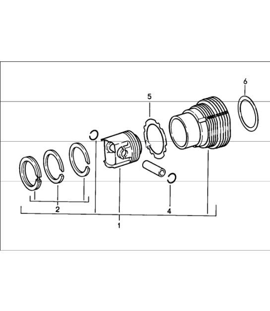 cylinder with piston 911 1987-89