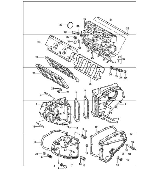 camshaft housing chain case 911 1987-89