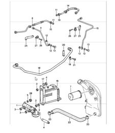 engine lubrication oil pump lines 911 1987-89