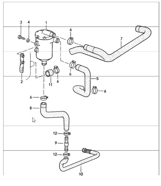 oil separator 911 TURBO 930.66/68 1987-89