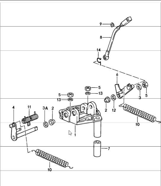 throttle linkage bracket 911 1987-89