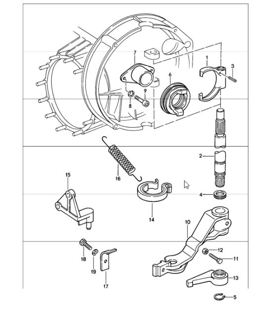 clutch release mechanical 911 1987-89