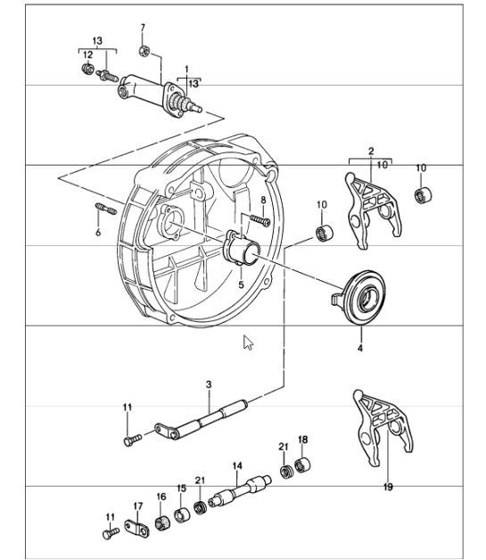 clutch release hydraulic 911 1987-89