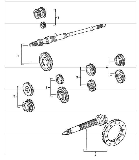 gear wheel sets /50 5-speed 911 1987-89