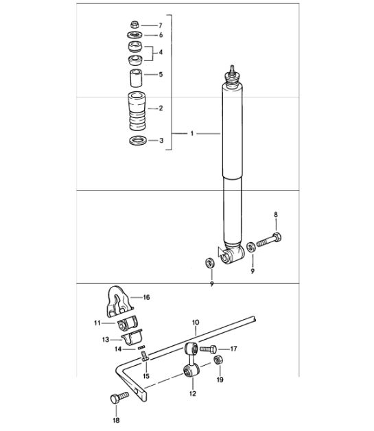 vibration damper stabiliser 911 1987-89