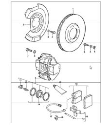 brake front axle 911 CARRERA 1987-89