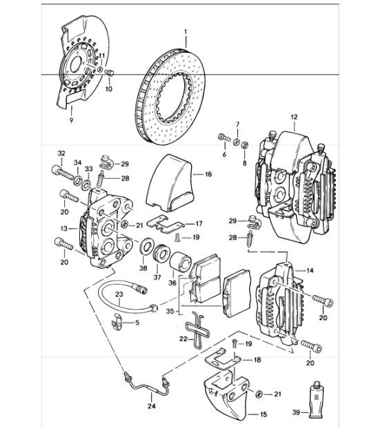 Diagram 602-05 Porsche Boxster S 718 2.5L Manual (350 Bhp) Ruote, freni