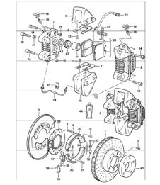brake rear axle 911 TURBO / CARRERA M491 1987-89