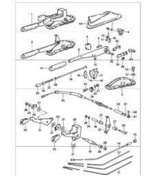parking-brake lever, actuating lever for heating 911 1987-89