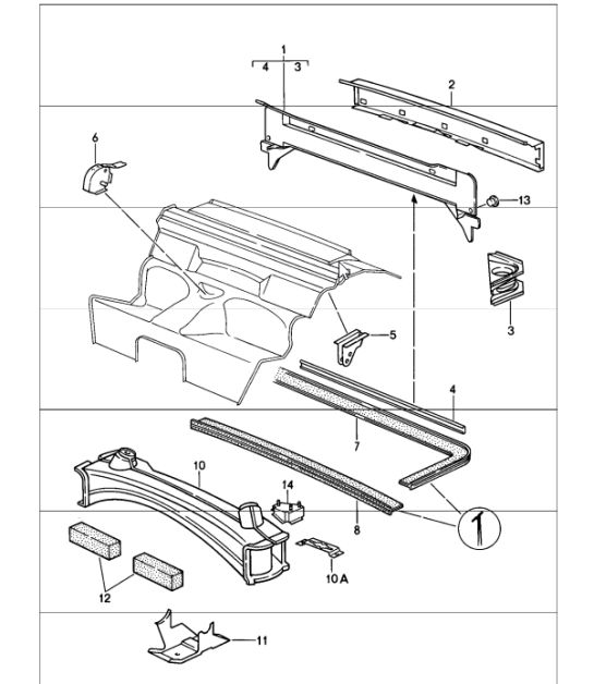 Rear Cross Member Latch Panel. Porsche 911 01/1963-07/1989